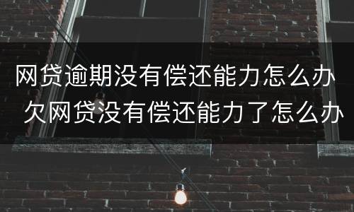 网贷逾期没有偿还能力怎么办 欠网贷没有偿还能力了怎么办