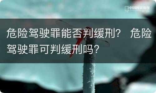 危险驾驶罪能否判缓刑？ 危险驾驶罪可判缓刑吗?