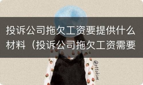 投诉公司拖欠工资要提供什么材料（投诉公司拖欠工资需要什么材料）