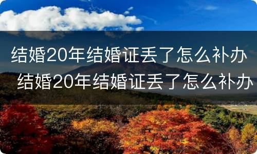 结婚20年结婚证丢了怎么补办 结婚20年结婚证丢了怎么补办呢