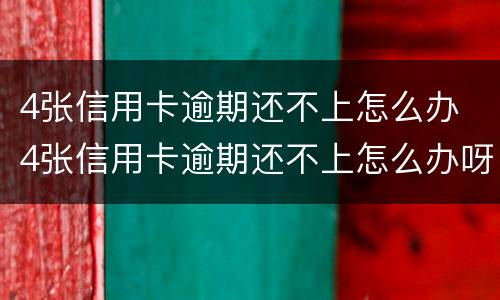 4张信用卡逾期还不上怎么办 4张信用卡逾期还不上怎么办呀