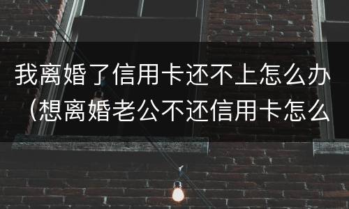 我离婚了信用卡还不上怎么办（想离婚老公不还信用卡怎么办）