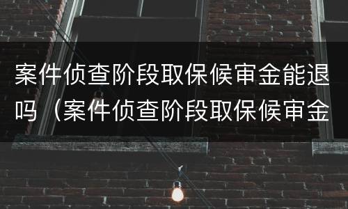 案件侦查阶段取保候审金能退吗（案件侦查阶段取保候审金能退吗怎么退）