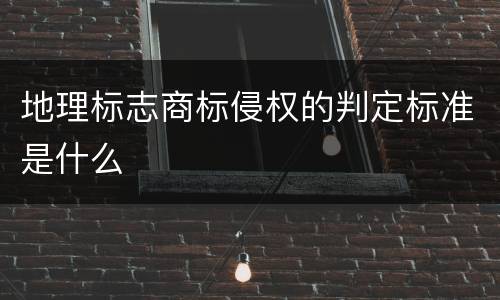 地理标志商标侵权的判定标准是什么