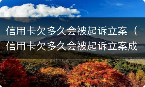 信用卡欠多久会被起诉立案（信用卡欠多久会被起诉立案成功）