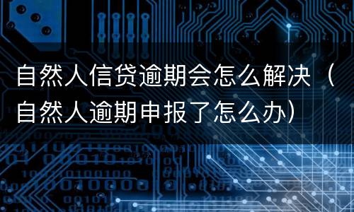 自然人信贷逾期会怎么解决（自然人逾期申报了怎么办）