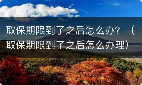 取保期限到了之后怎么办？（取保期限到了之后怎么办理）