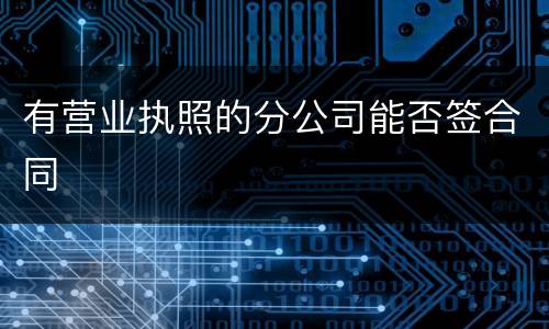有营业执照的分公司能否签合同