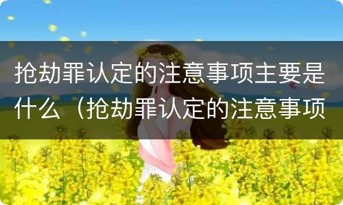 抢劫罪认定的注意事项主要是什么（抢劫罪认定的注意事项主要是什么内容）