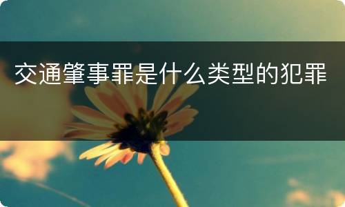 交通肇事罪是什么类型的犯罪