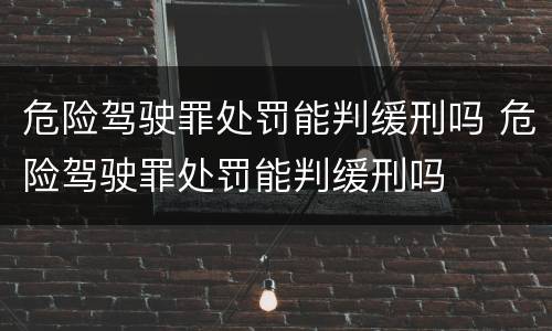 危险驾驶罪处罚能判缓刑吗 危险驾驶罪处罚能判缓刑吗