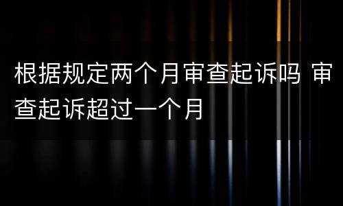 根据规定两个月审查起诉吗 审查起诉超过一个月
