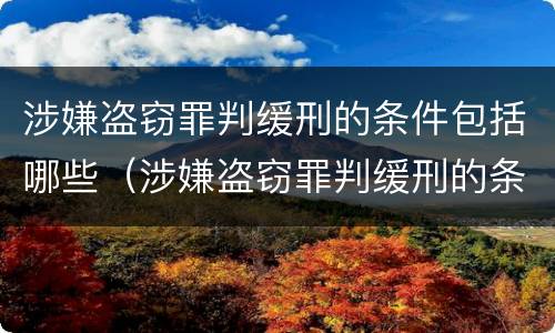 涉嫌盗窃罪判缓刑的条件包括哪些（涉嫌盗窃罪判缓刑的条件包括哪些呢）