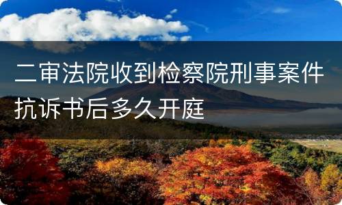 二审法院收到检察院刑事案件抗诉书后多久开庭