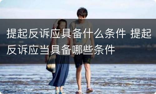 提起反诉应具备什么条件 提起反诉应当具备哪些条件