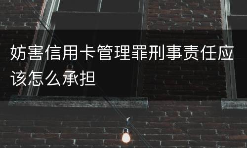 妨害信用卡管理罪刑事责任应该怎么承担