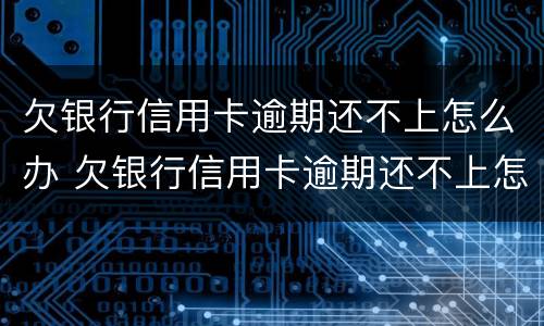 欠银行信用卡逾期还不上怎么办 欠银行信用卡逾期还不上怎么办呢