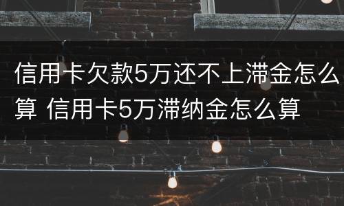 信用卡欠款5万还不上滞金怎么算 信用卡5万滞纳金怎么算