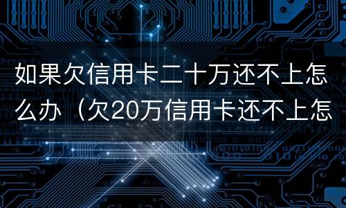 如果欠信用卡二十万还不上怎么办（欠20万信用卡还不上怎么办）