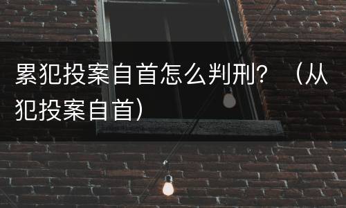 累犯投案自首怎么判刑？（从犯投案自首）