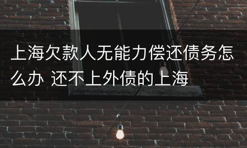 上海欠款人无能力偿还债务怎么办 还不上外债的上海