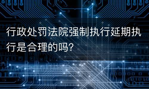 行政处罚法院强制执行延期执行是合理的吗？