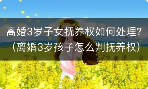 离婚3岁子女抚养权如何处理？（离婚3岁孩子怎么判抚养权）