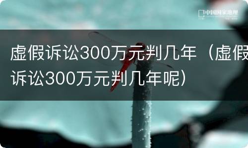 虚假诉讼300万元判几年（虚假诉讼300万元判几年呢）
