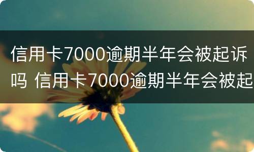 信用卡7000逾期半年会被起诉吗 信用卡7000逾期半年会被起诉吗知乎