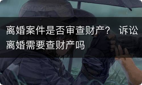 离婚案件是否审查财产？ 诉讼离婚需要查财产吗