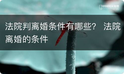 法院判离婚条件有哪些？ 法院离婚的条件