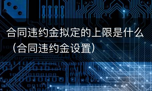 合同违约金拟定的上限是什么（合同违约金设置）