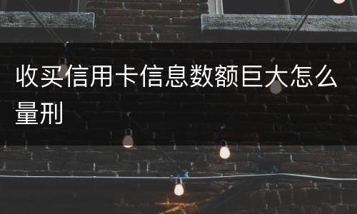 收买信用卡信息数额巨大怎么量刑