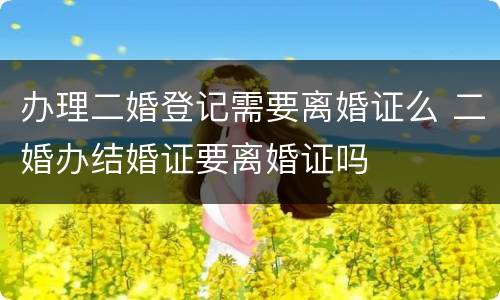 办理二婚登记需要离婚证么 二婚办结婚证要离婚证吗