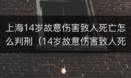 上海14岁故意伤害致人死亡怎么判刑（14岁故意伤害致人死亡 判决）