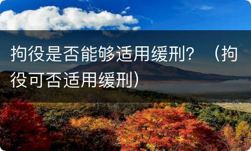 拘役是否能够适用缓刑？（拘役可否适用缓刑）