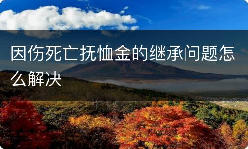 因伤死亡抚恤金的继承问题怎么解决