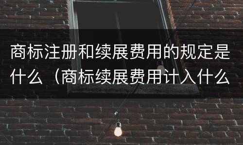 商标注册和续展费用的规定是什么（商标续展费用计入什么科目）