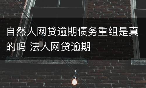 自然人网贷逾期债务重组是真的吗 法人网贷逾期