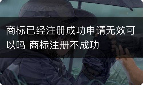 商标已经注册成功申请无效可以吗 商标注册不成功