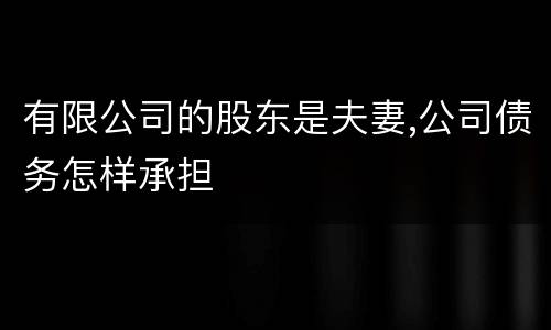 有限公司的股东是夫妻,公司债务怎样承担