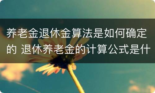 养老金退休金算法是如何确定的 退休养老金的计算公式是什么