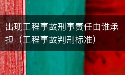出现工程事故刑事责任由谁承担（工程事故判刑标准）