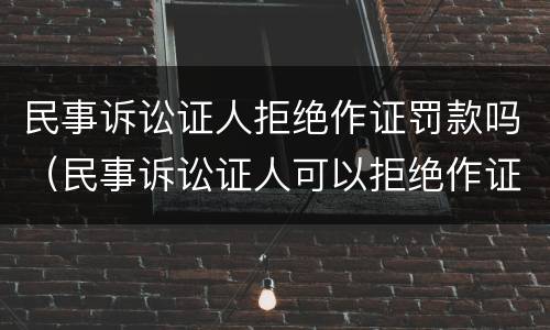 民事诉讼证人拒绝作证罚款吗（民事诉讼证人可以拒绝作证吗）