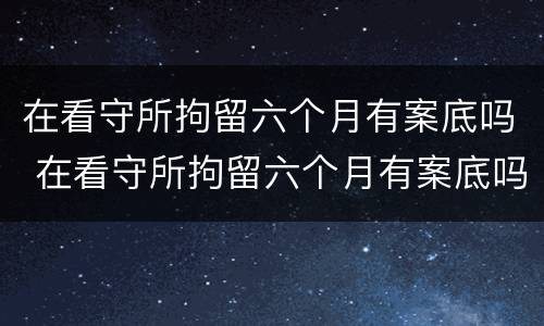 在看守所拘留六个月有案底吗 在看守所拘留六个月有案底吗现在