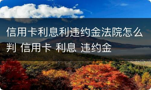 信用卡利息利违约金法院怎么判 信用卡 利息 违约金