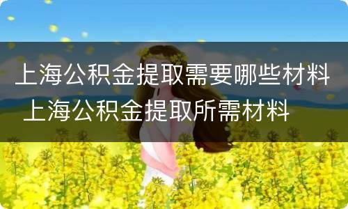 上海公积金提取需要哪些材料 上海公积金提取所需材料
