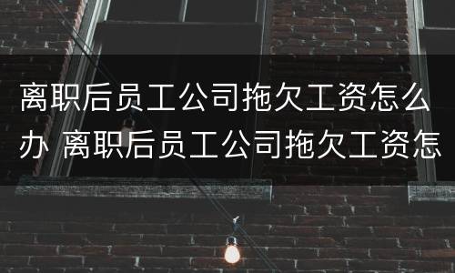 离职后员工公司拖欠工资怎么办 离职后员工公司拖欠工资怎么办