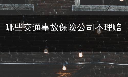 哪些交通事故保险公司不理赔