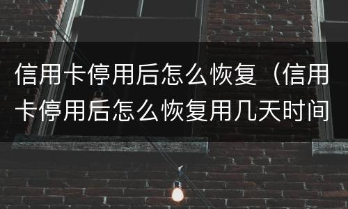 信用卡停用后怎么恢复（信用卡停用后怎么恢复用几天时间里）